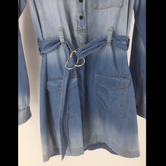 Eighty Eight Premium Sz Small Chambray Mini Dress - Picture 7 of 11